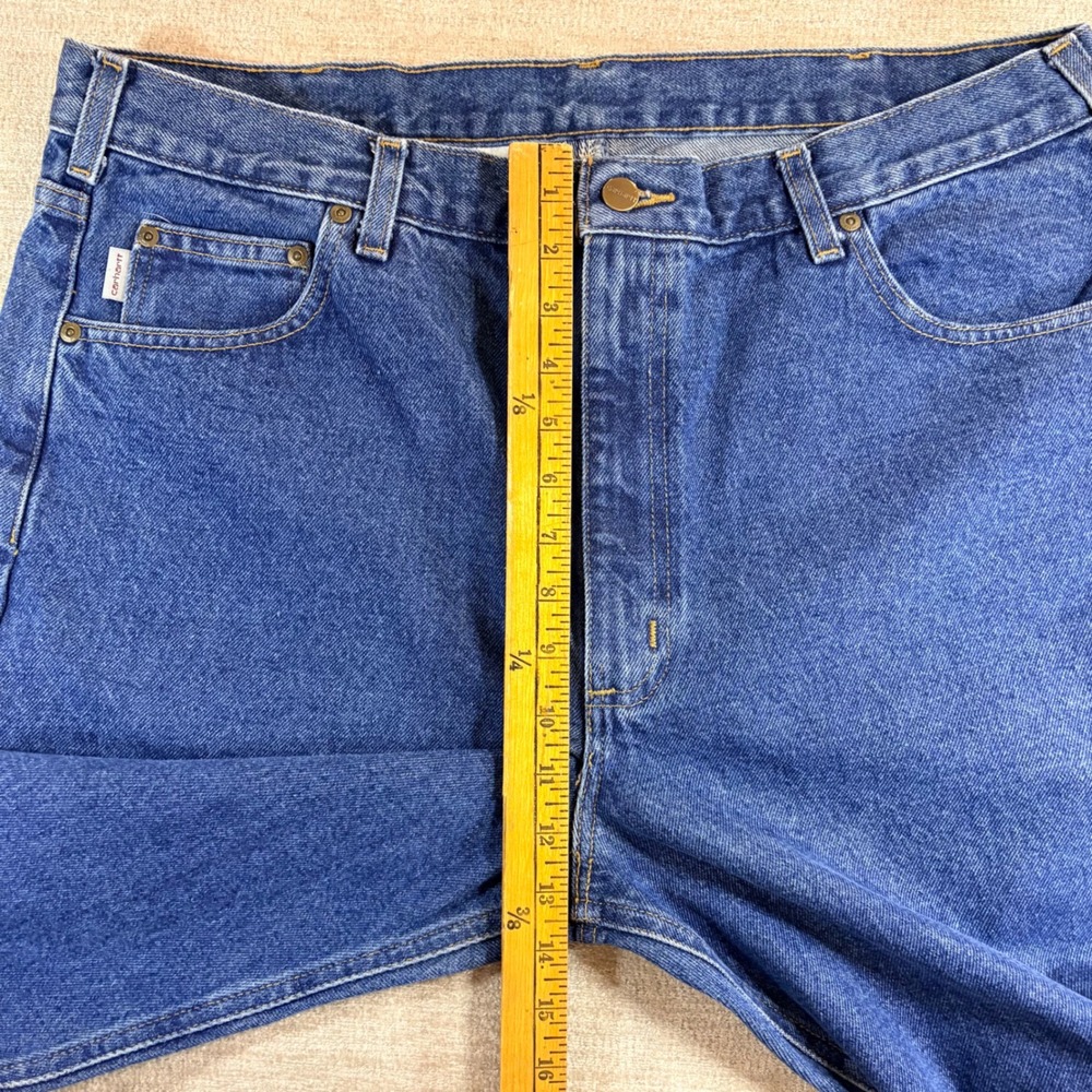 Carhartt B18 DST Traditional Fit Jeans Mens 40x32 Dark Stone Blue Denim Workwear - Picture 15 of 16